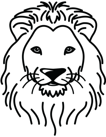 Lion Face Portrait Coloring Page